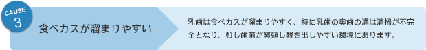 食べカスが溜まりやすい